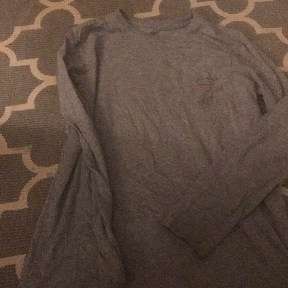 Vineyard vines grey shirt.